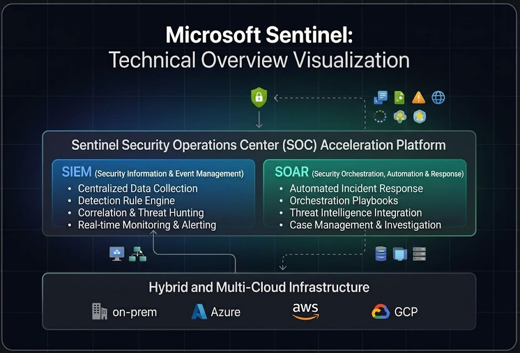 Microsoft Sentinel technical overview: SIEM and SOAR in a SOC acceleration platform across on-premises, Azure, AWS and GCP